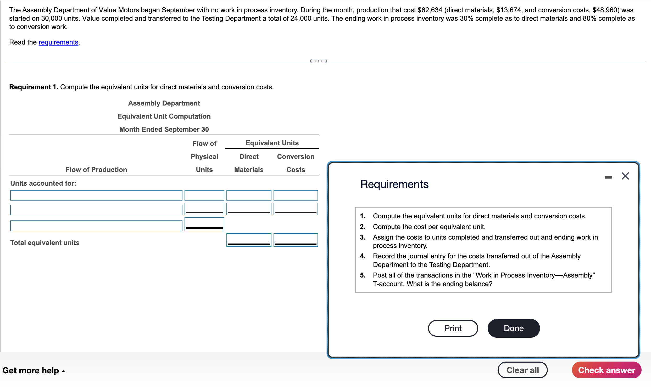 to conversion work. Read the requirements. Requirement 1. Compute the equivalent