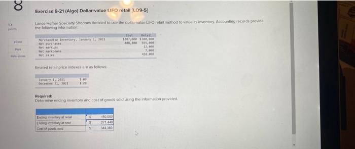 Ending Inventory at cost and COGS are shown as wrong. resubmittion 8