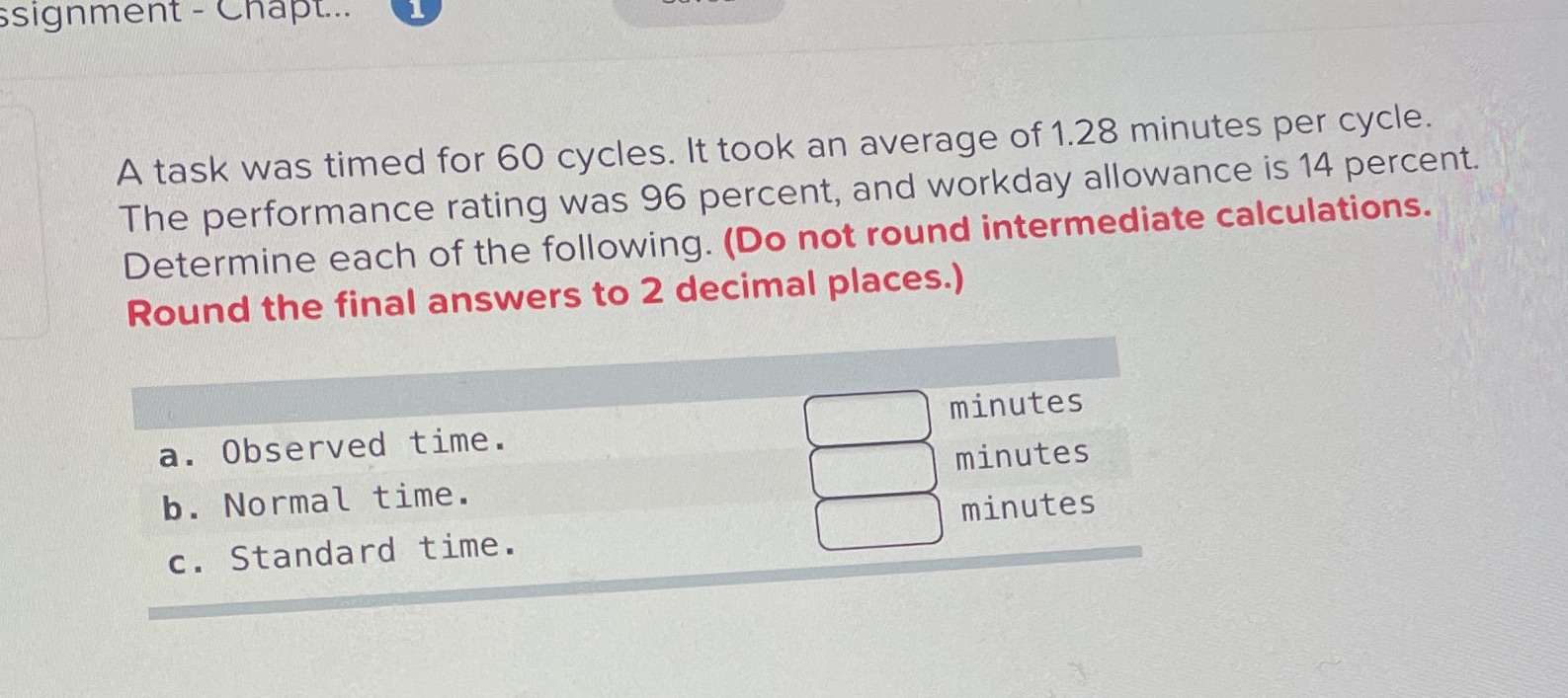 Connect chapter 7 signment - Chapt... A task was timed for 60
