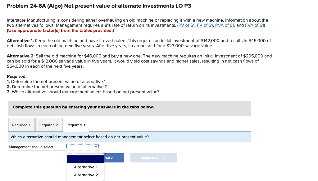 be helpful. Thank you. Interstate Manufacturing is considering either overhauling an old