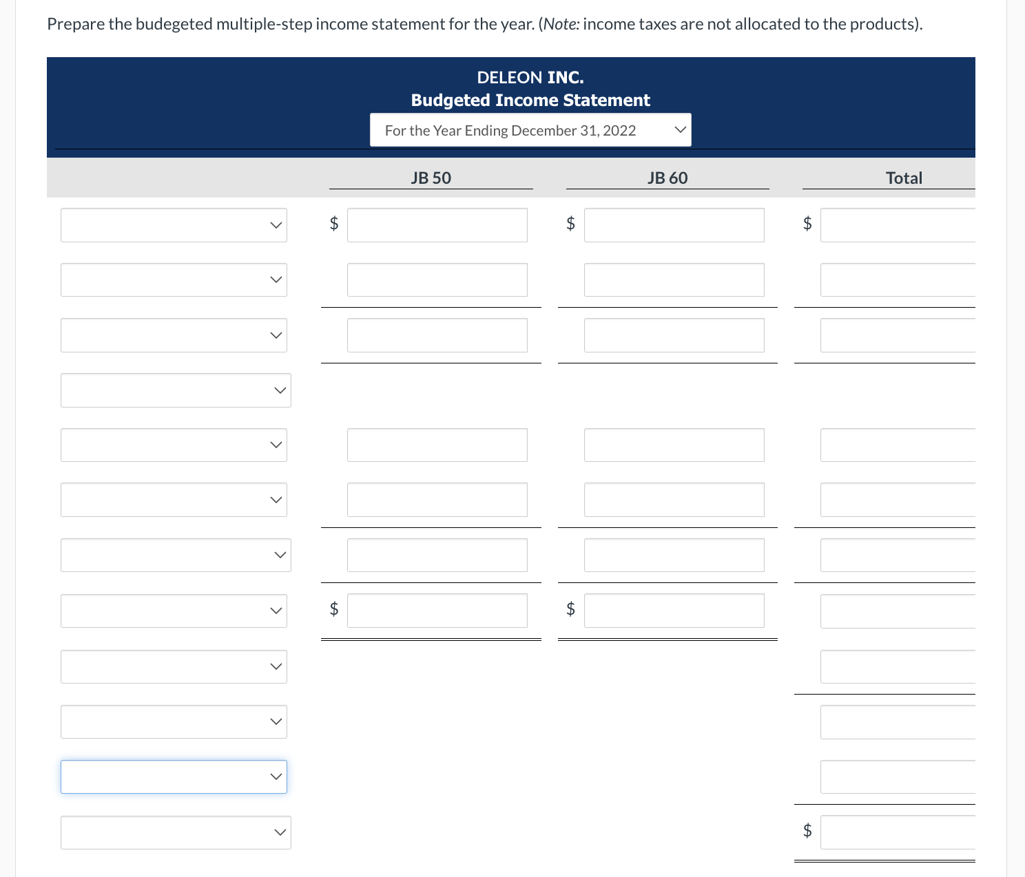 for the year. (Round Direct labor time per unit answers to 1