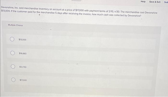 urgent Help Save & Exit Sub Devonshire, Inc. sold merchandise inventory on