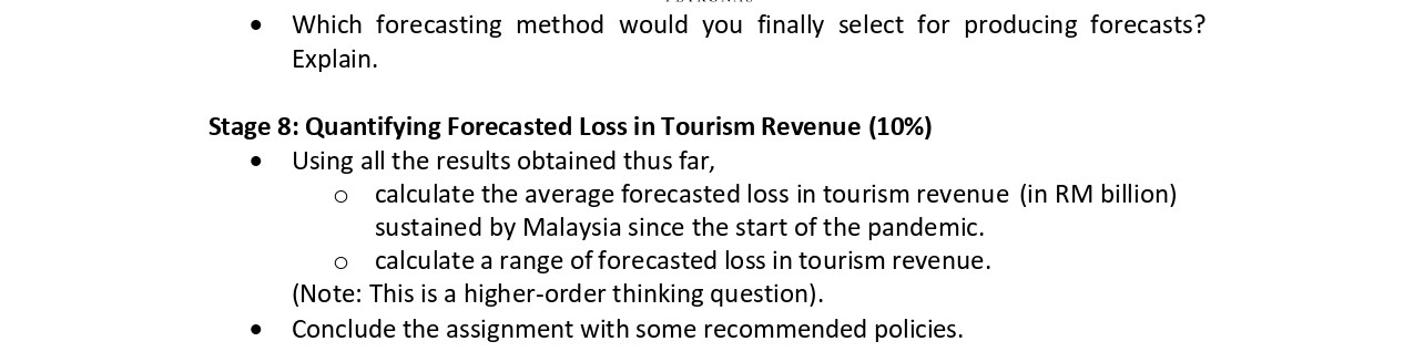 all the results obtained thus far, calculate the average forecasted loss in
