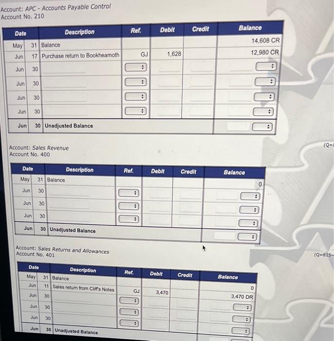 so that the balances in those ledger accounts reflect all of the