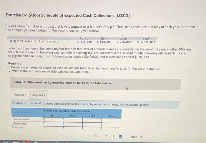  Having trouble with these, Can someone please help! Exercise 8-1 (Algo)