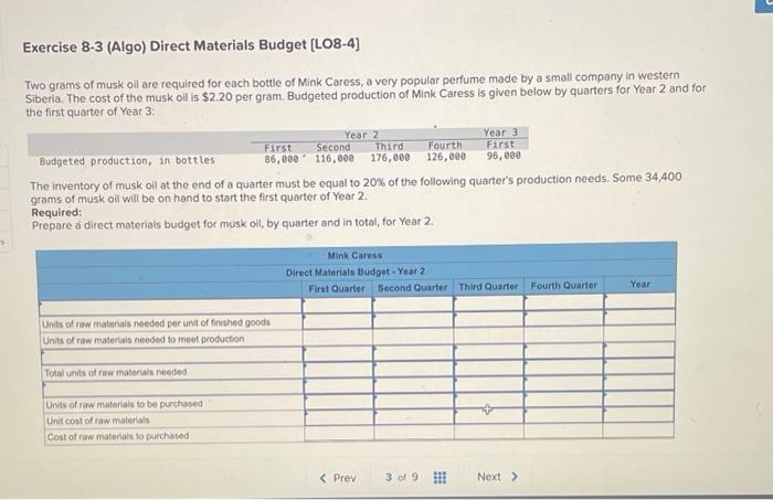 for the second quarter given below: April May June Total Budgeted sales