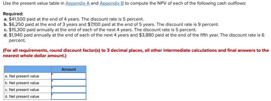 APPENDIX A AND B BELOW PROBLEM APPENDIX A APPENDIX B Use the