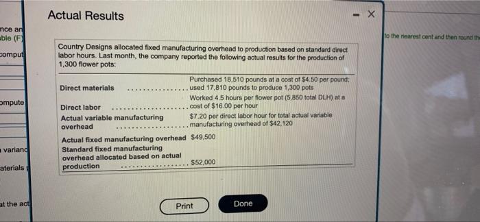 quantity variance. (Enter the variances as positive numbers. Enter curency amounts in