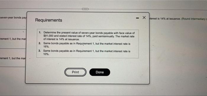 Intermediary calouations and no answer to the nearest whole dollar) Prosent Value