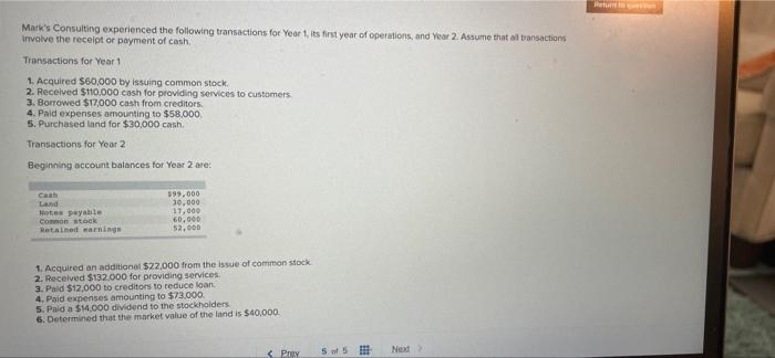 need answer to only Req C and Req E Mark's Consulting experienced