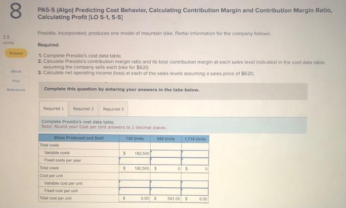 Hello, can you help me with this question please? PA5-5 (Algo) Predicting