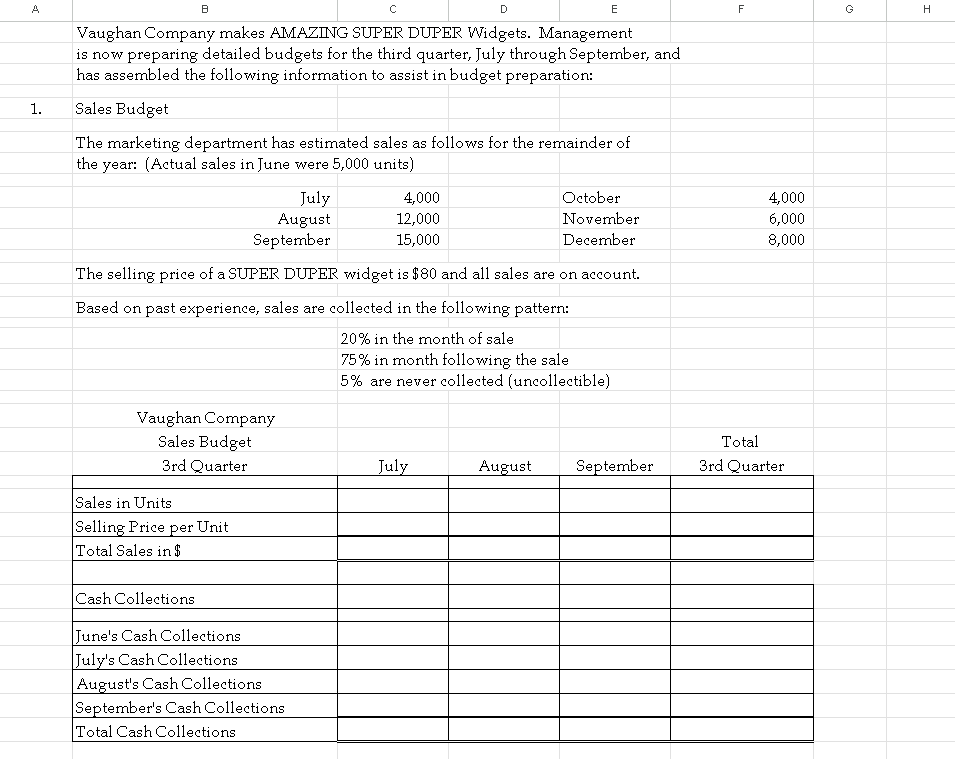 FORMULAS in cells. Do not plug numbers into your cells - I