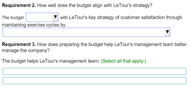 better manage the company? Requirement 2. How well does the budget align