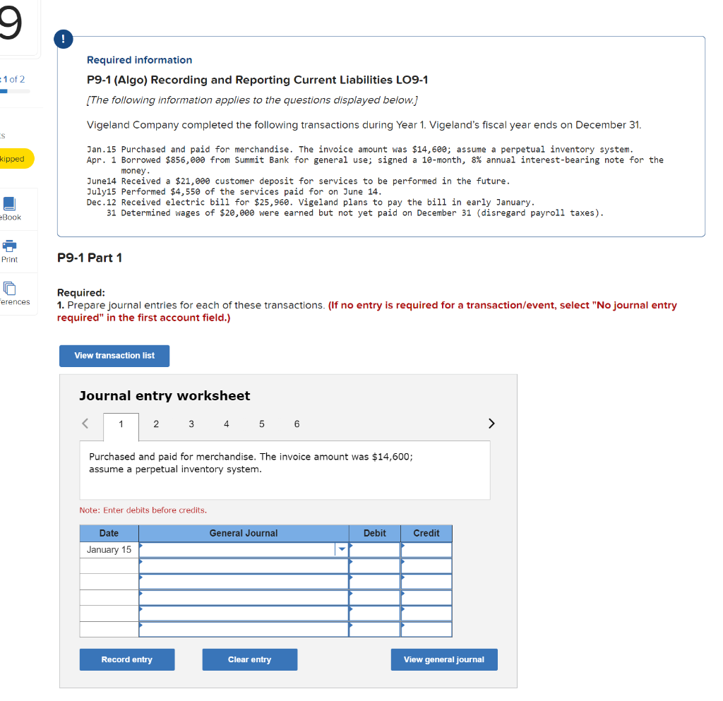 Please write in excel format the 6 journal entries. - 1 of