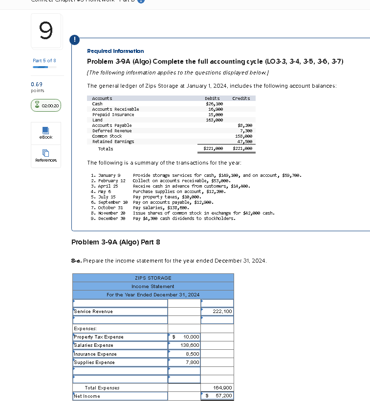  What is Retained Earnings??? Requlred Informetlon Problem 3-9A (Algo) Complete the