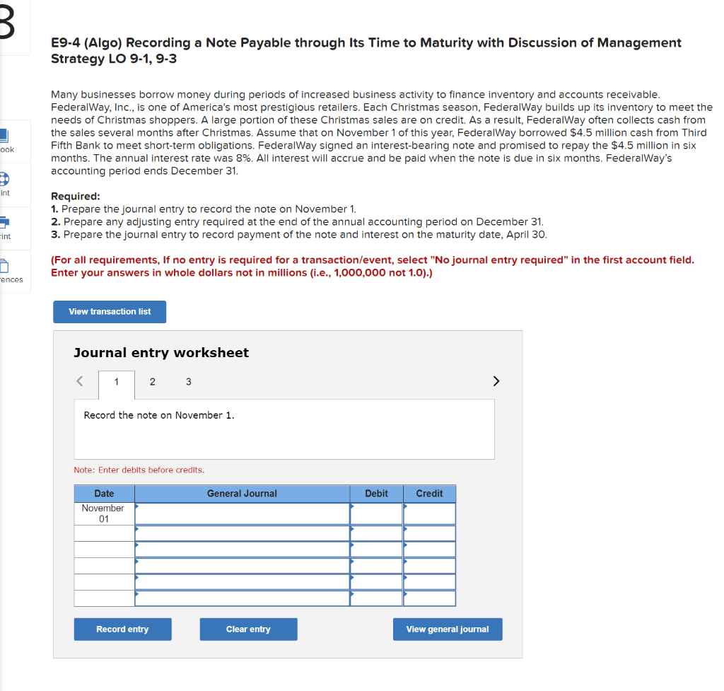 Please complete in excel format and show work. E9-4 (Algo) Recording a