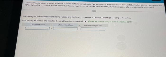 change in cost /change in voulme variable x unit =variable total mixed