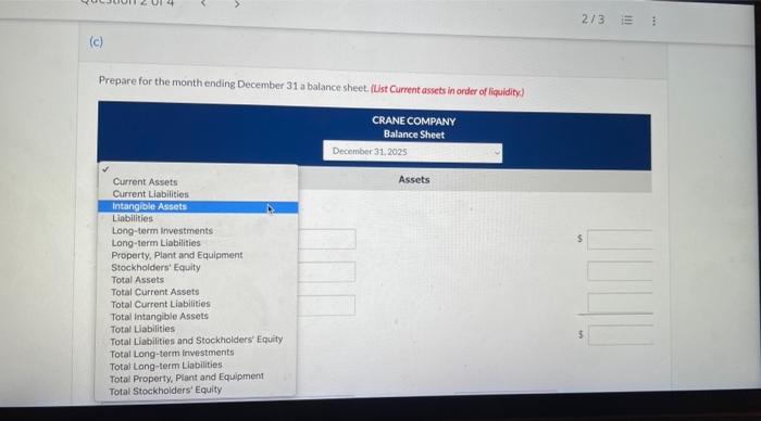 \\ \hline \end{tabular} Prepare for the month ending December 31 a retained