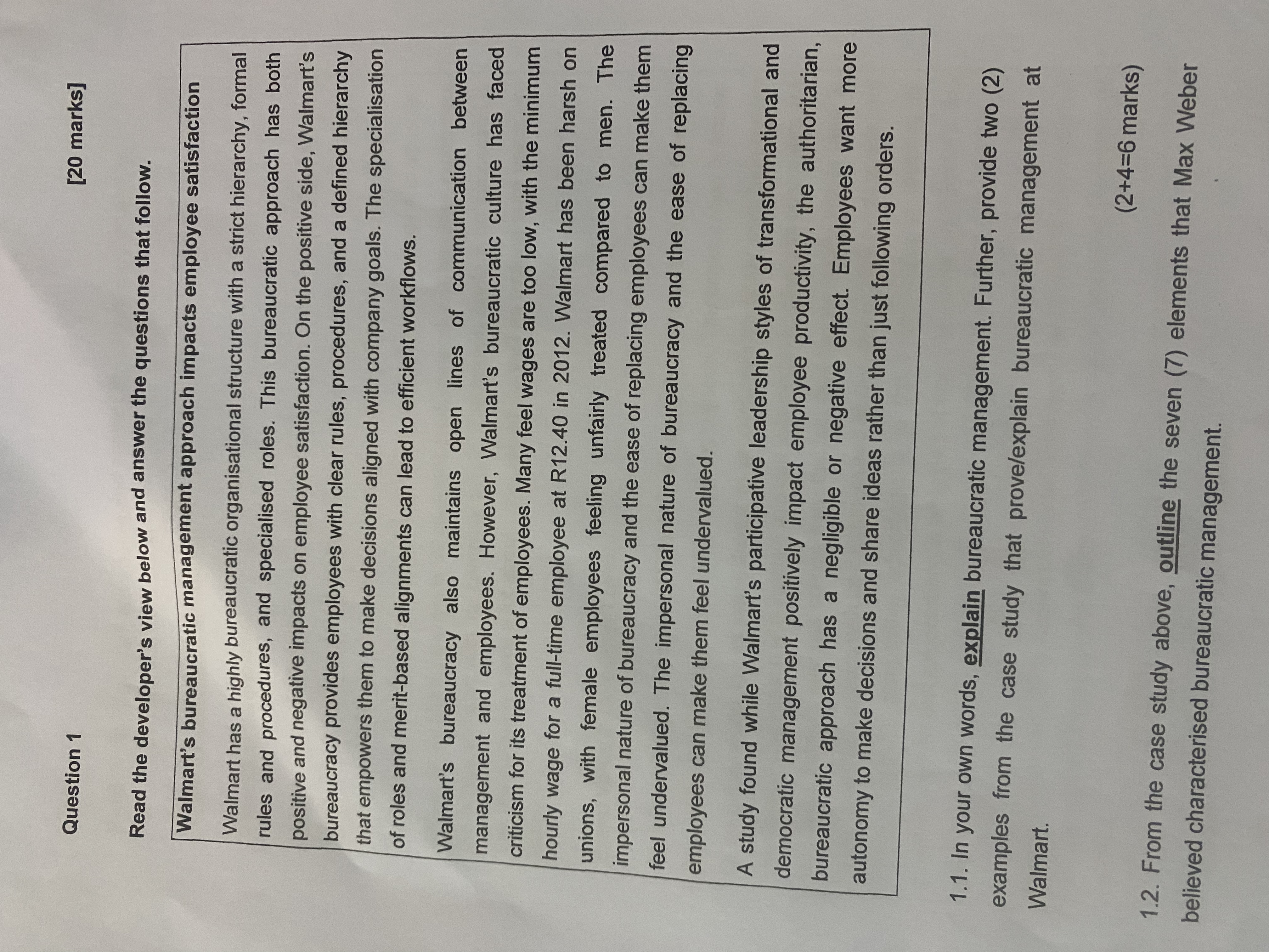  Question 1 [20 marks] Read the developer's view below and answer