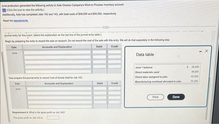 YOUU1. 2. June production generated the following octivity in Axle Chassis Company's