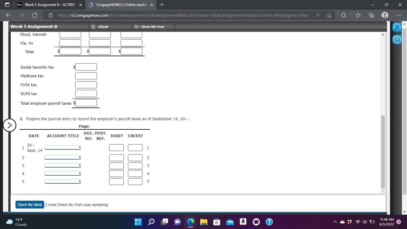 B eBook Show Me How Calculation of Taxable Earnings and Employer Payroll