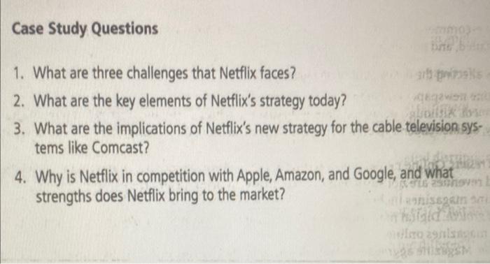 400 words each Case Study Questions 1. What are three challenges that
