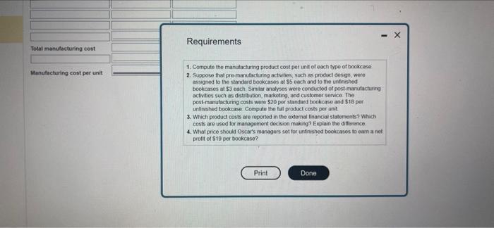 that pre-manulacturing activies, such as product design, were assigned to the standard