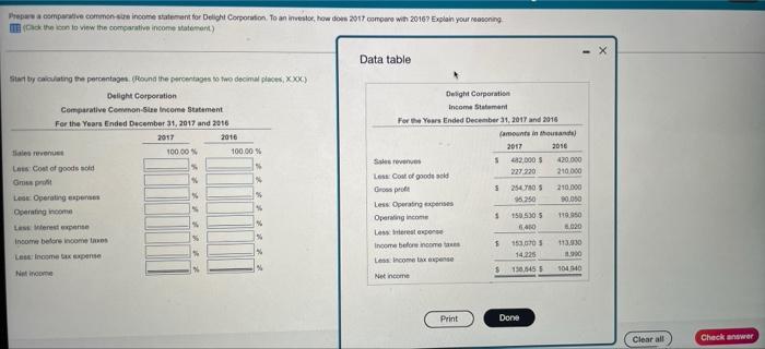 please help, i keep getting this one wrong. Prepare a comparative common-size