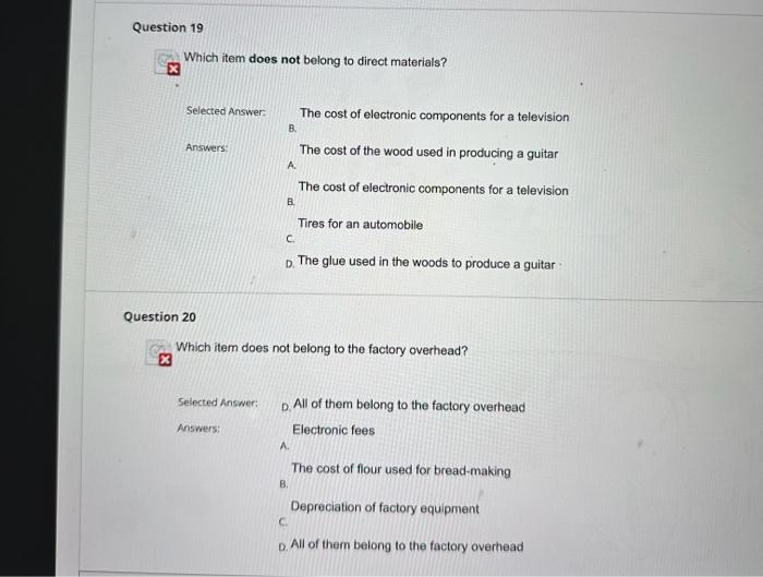  Please answer all(the selected answers on the top are incorrect) In