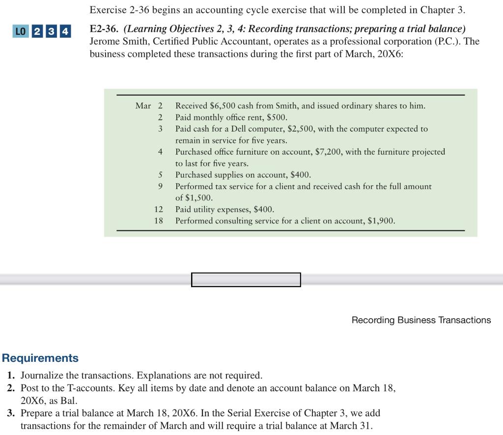Public Accountant, P.C., situation begun in Exercise 2-36. E3-43. (Learning Objectives 3,