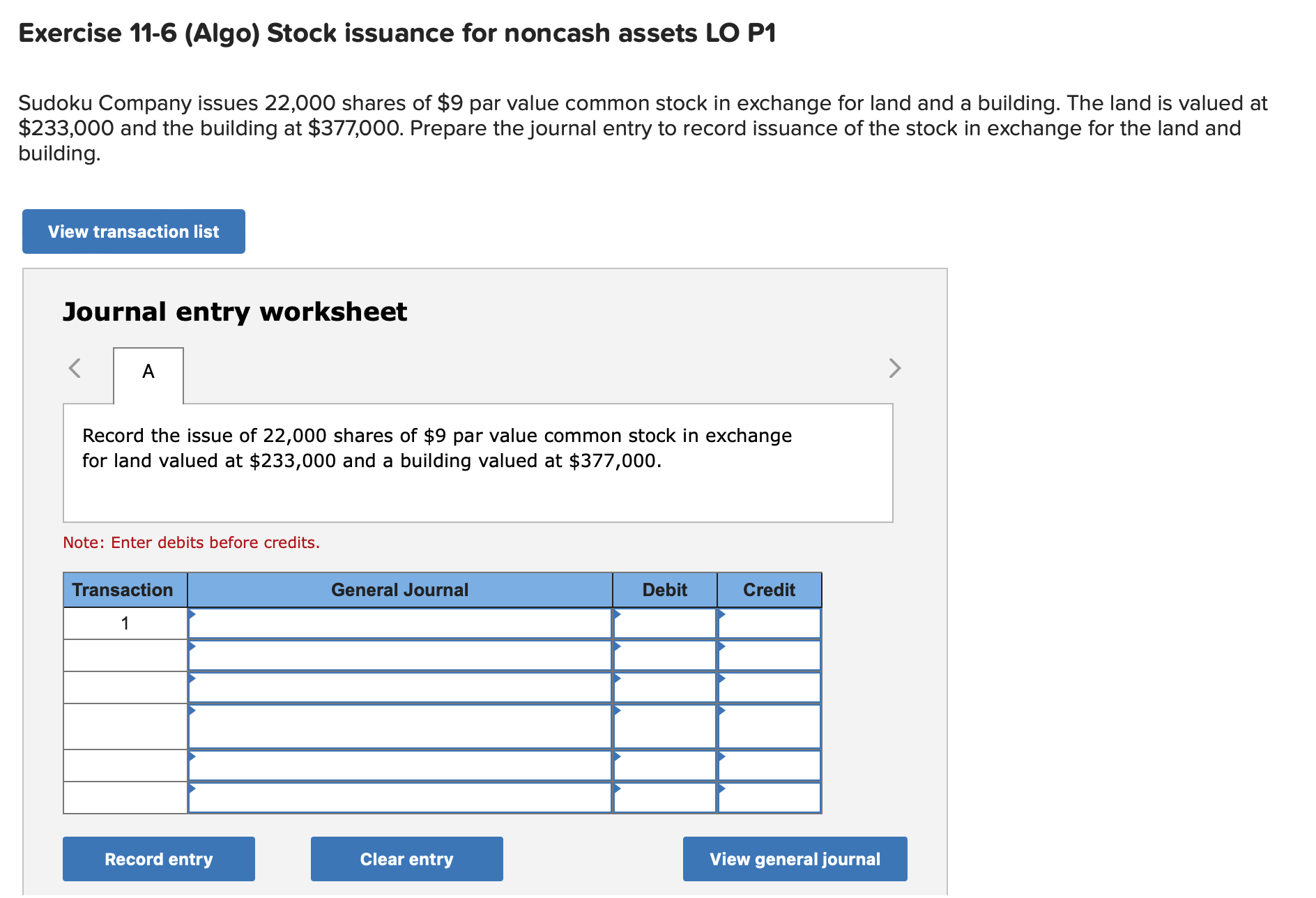 Exercise 11-3 (Algo) Accounting for par, stated, and no-par stock issuances LO
