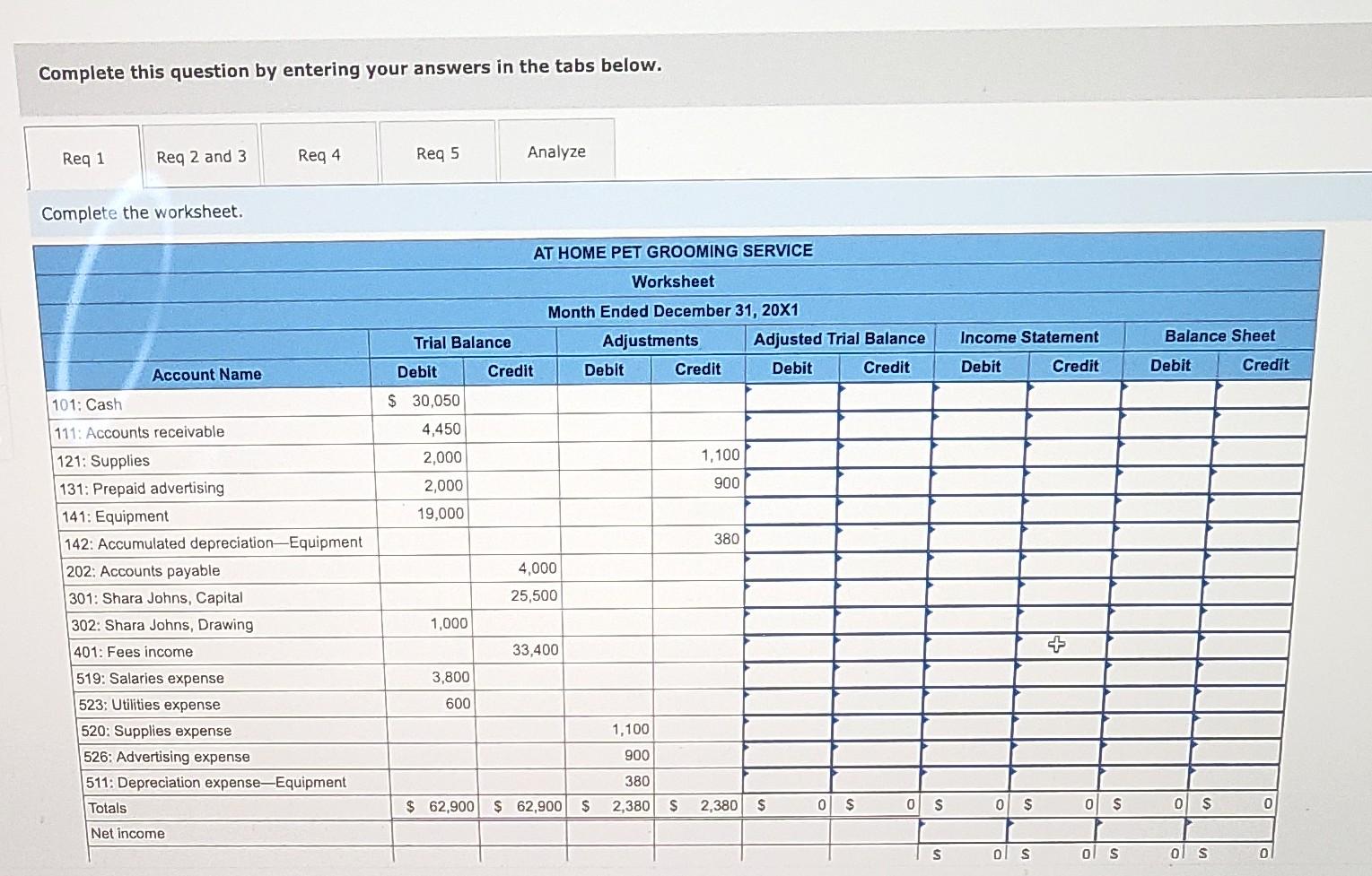 Problem 6.4A ( Algo) Worksheet , journalizing and posting adjusting and closing
