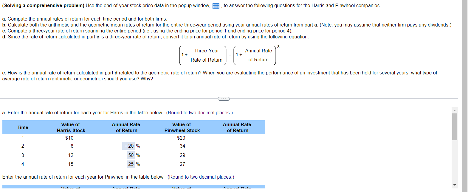  need help with C.D, and E (Solving a comprehensive problem) Use