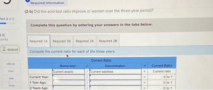 4.16 points 8 03:52:19 Required information Use the following information for the