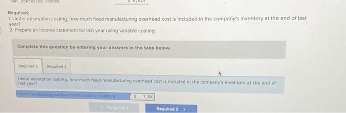 of Difference in Net Operating Income (L06-2] Ida Company produces a handcrafted
