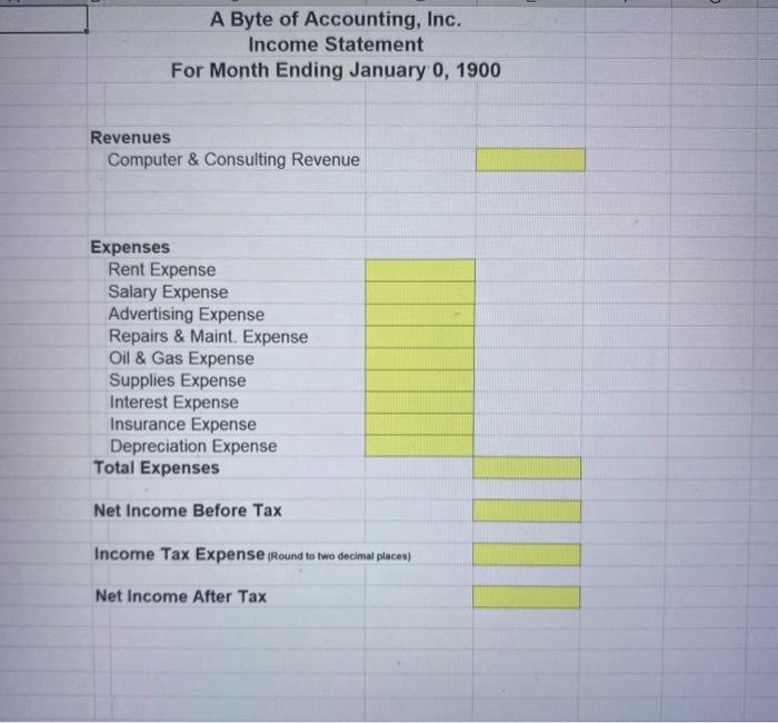 Expense Debit Debit Debit 5040 Repairs & Maint. Expense 5050 Oil &