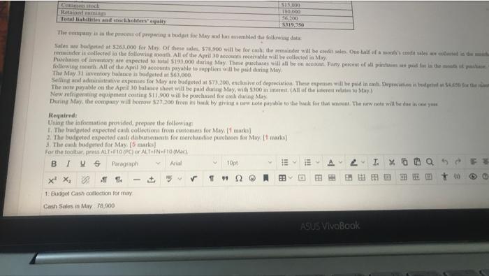 and equipment, net of depreciation Total assets 202.000 $319,750 Accounts payable Note