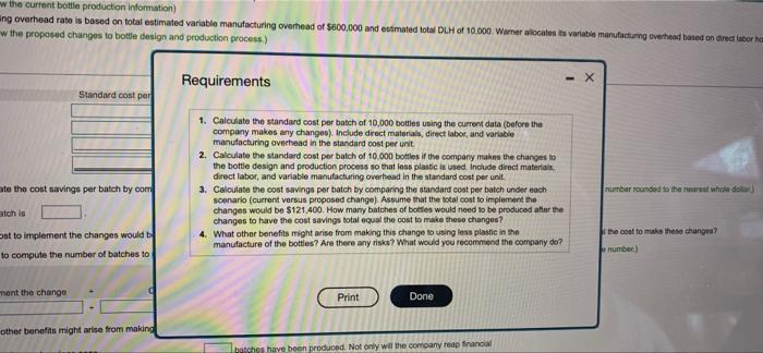production information) The variable manufacturing overhead rate is based on total estimated