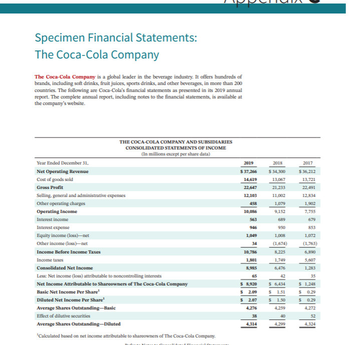 PepsiCos financial statements are presented in Appendix B. Click here to view