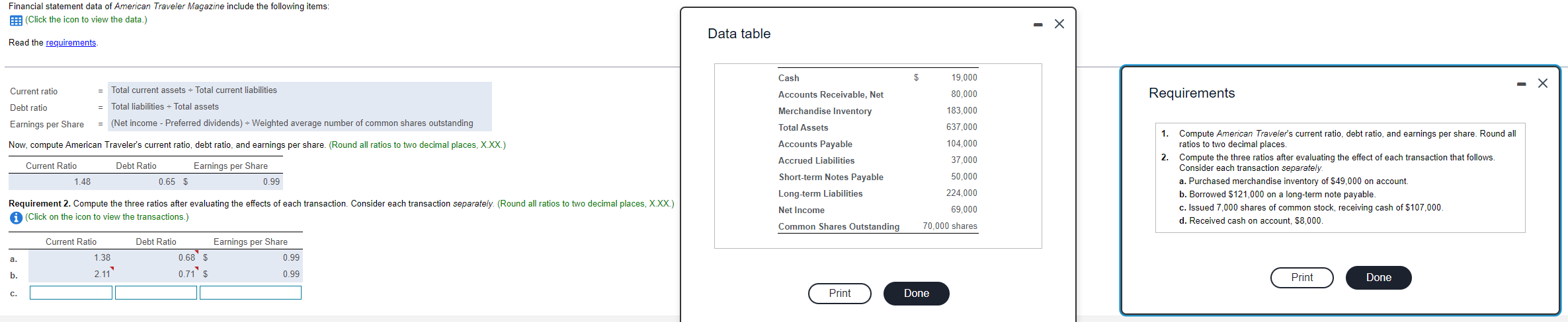 Please also include the steps for doing this problem on an excel
