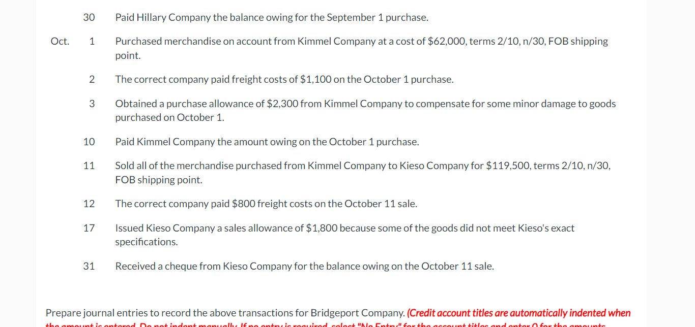 is required, select "No Entry" for the account titles and enter 0
