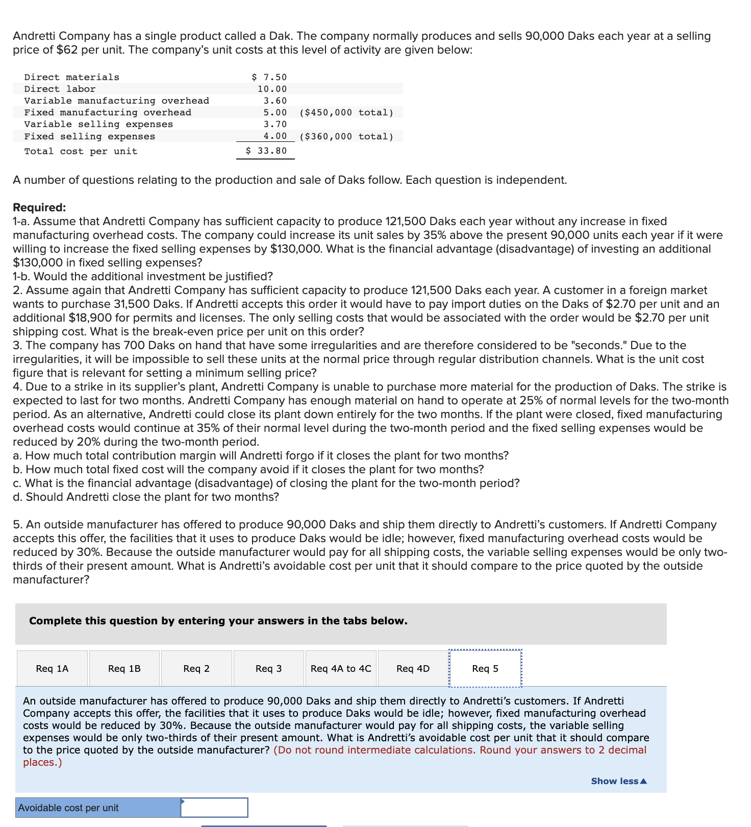 below: A number of questions relating to the production and sale of