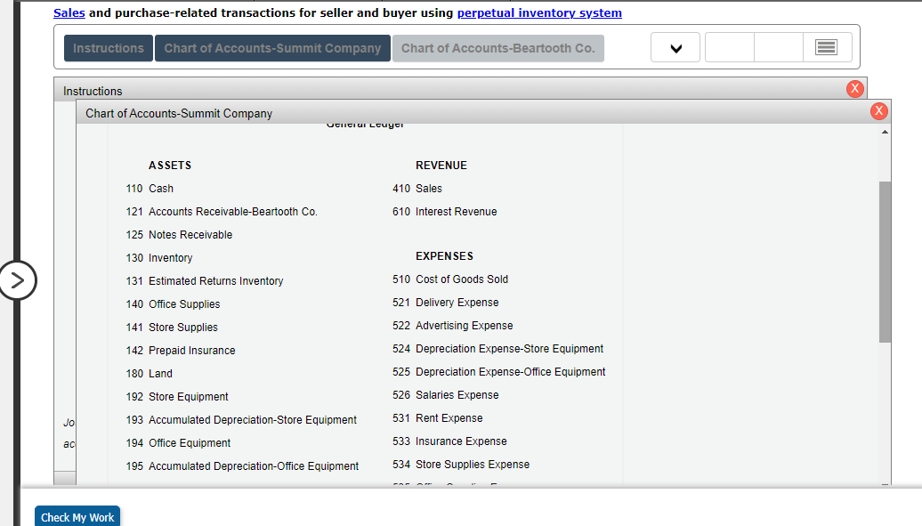 under a perpetual inventory system. Aug. 1 Summit Company sold merchandise on