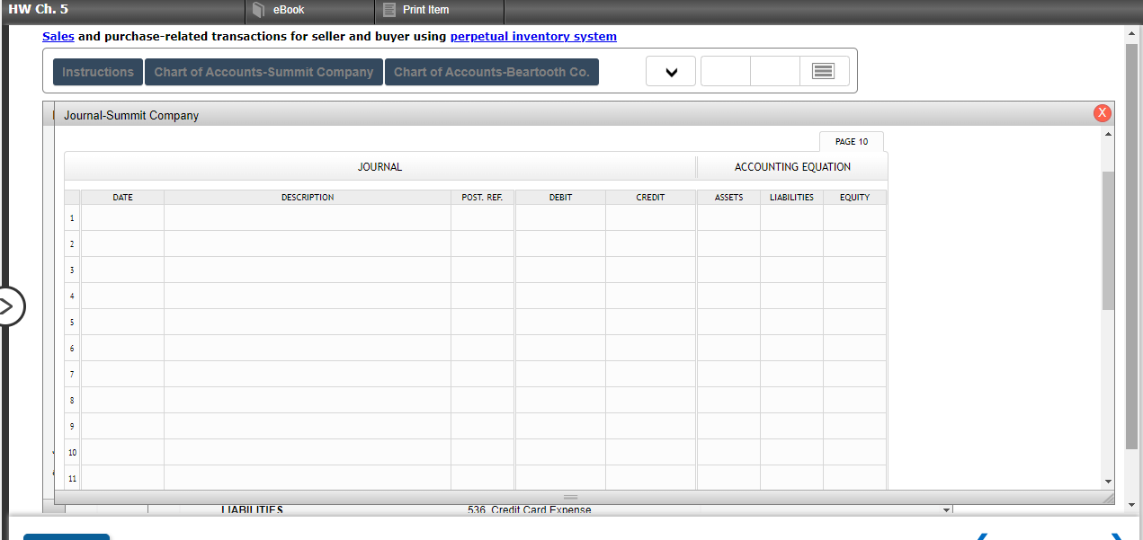 goods sold was $27,760. 2 Summit Company paid freight of $1,265 for