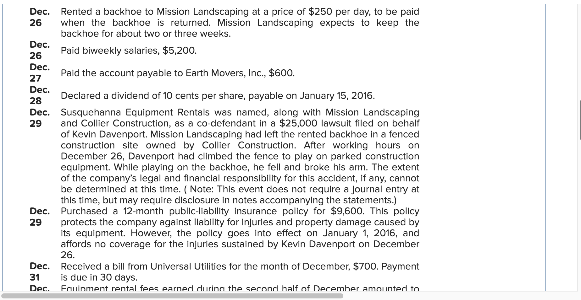 information applies to the questions displayed below.] On December 1, 2015, John