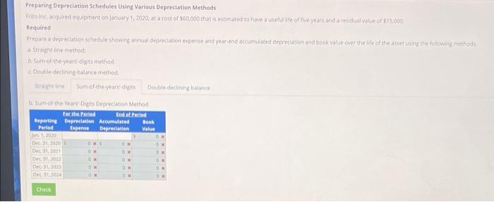 equipment on January 1, 2020 at a cost of $60.000 hustiseitimated to