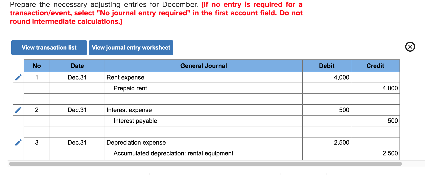 Cash Accounts receivable Prepaid rent Unexpired insurance Office supplies Rental equipment Accumulated