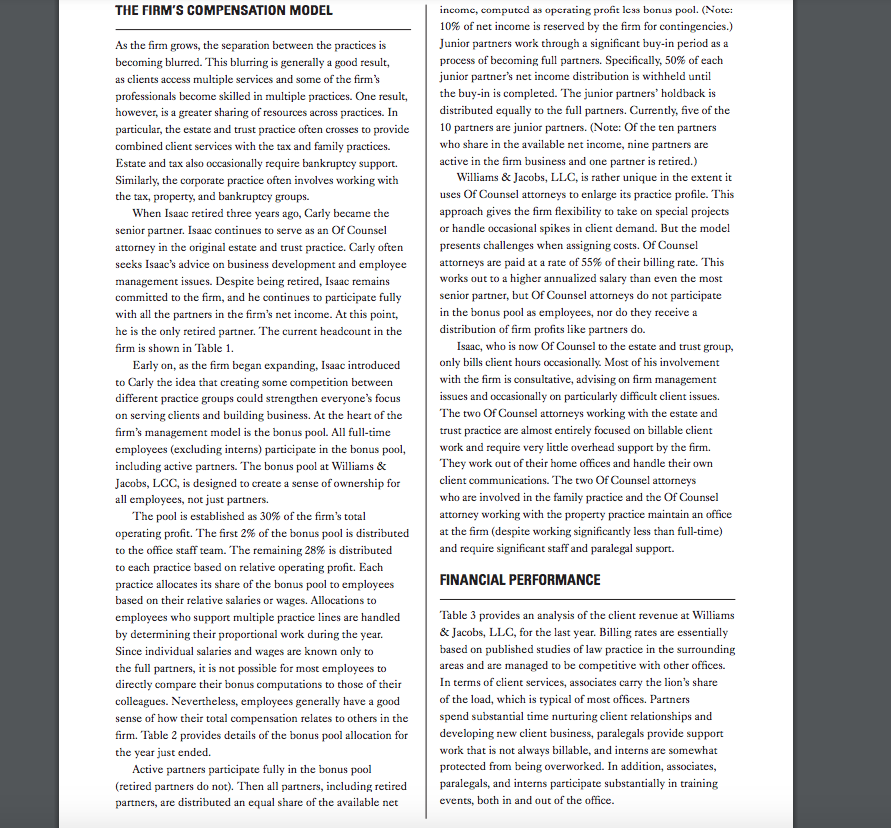 answer the three questions) I Williams & Jacobs, LLC: A Deposition on