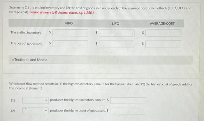 -13 Question 5 of 8 Triventory System Determine the cost of goods