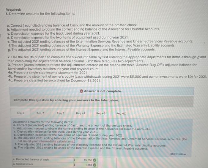 company's unadjusted trial balance as of December 3t, 2021 . The following